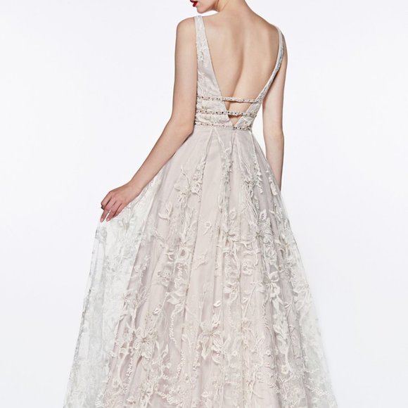 V-Neck A-Line Shape Evening Dress CDCR823 - Picture 2 of 5